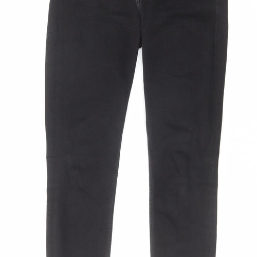 Zara Womens Black Cotton Skinny Jeans Size 12 L28 in Regular Zip