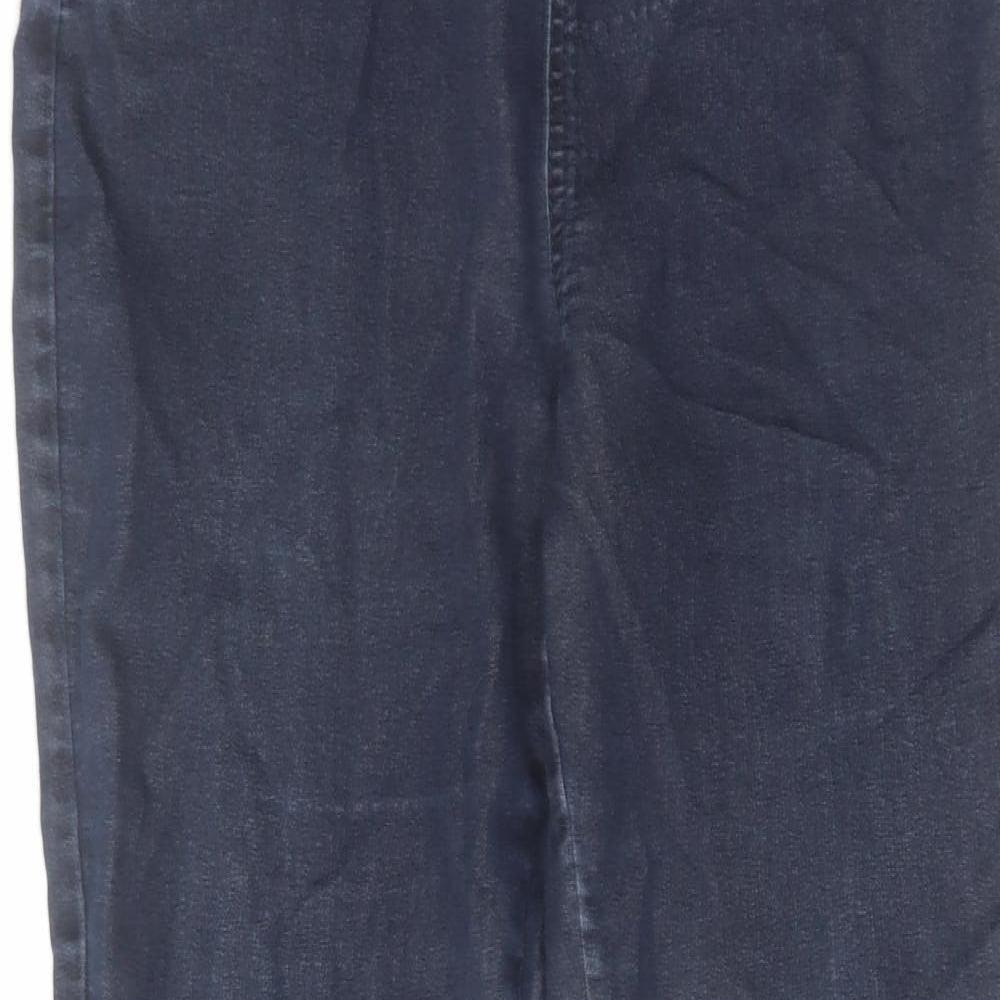 Wallis Womens Blue Cotton Straight Jeans Size 12 L27 in Regular Zip