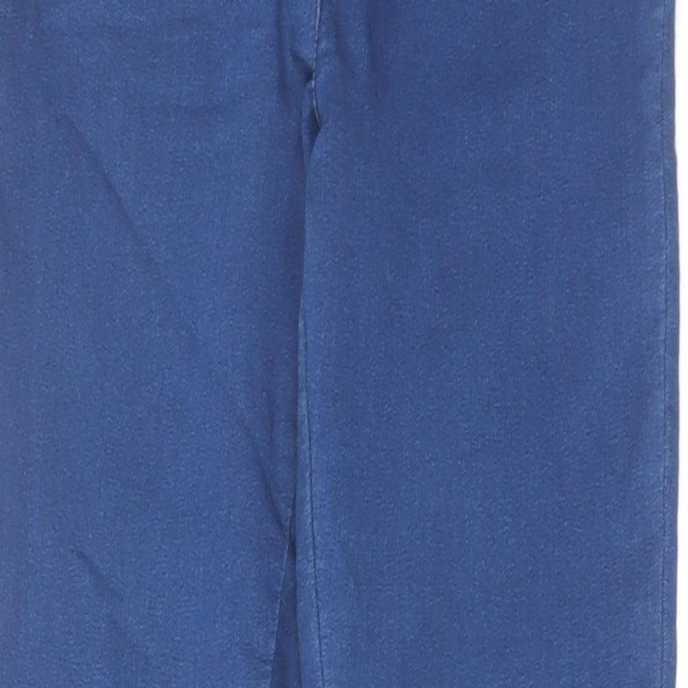 Miss Selfridge Womens Blue Cotton Skinny Jeans Size 10 L30 in Regular Zip