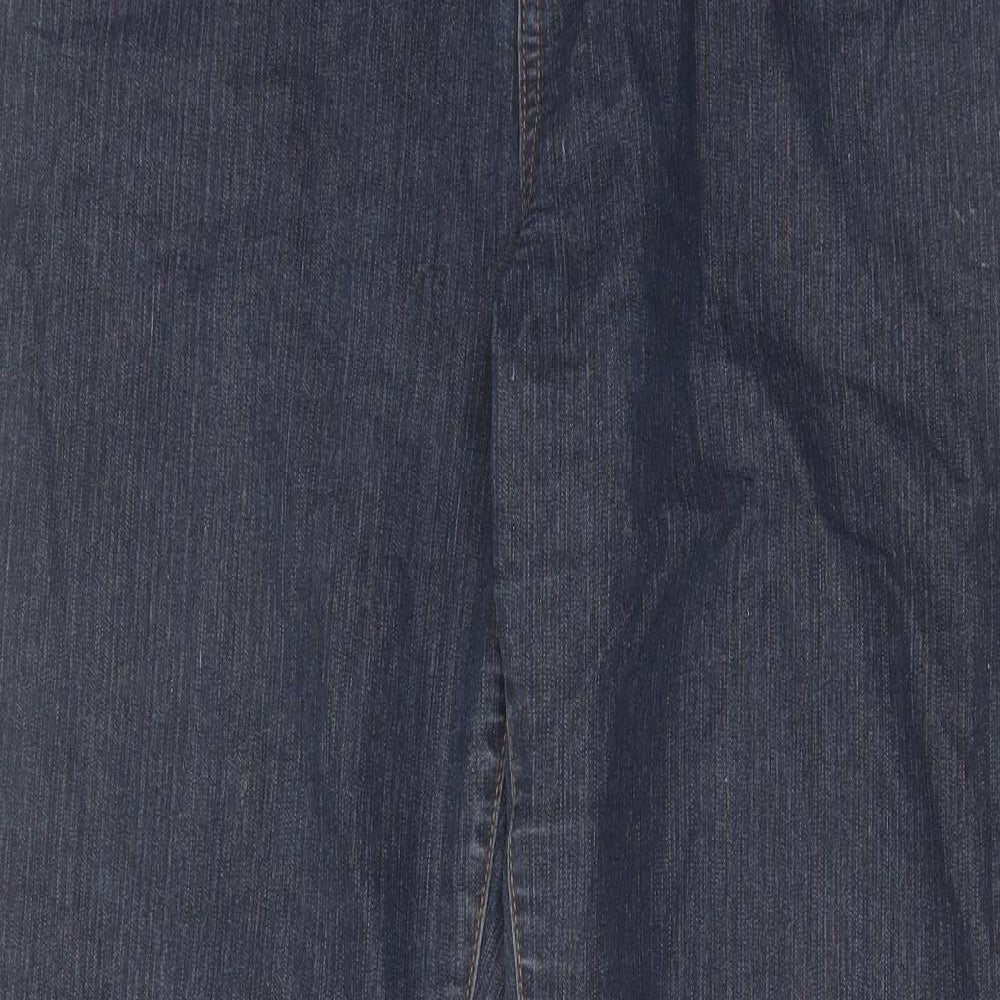 New Look Womens Blue Cotton Straight Jeans Size 16 L28 in Regular Zip