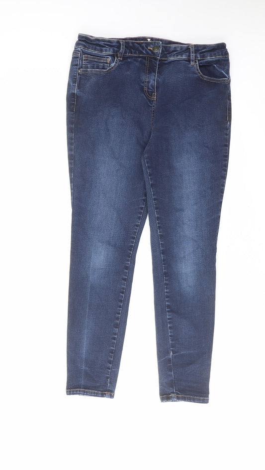 TU Womens Blue Cotton Skinny Jeans Size 16 L26 in Regular Zip