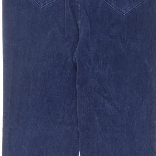 Lands' End Womens Blue Cotton Trousers Size 14 L29 in Regular Zip