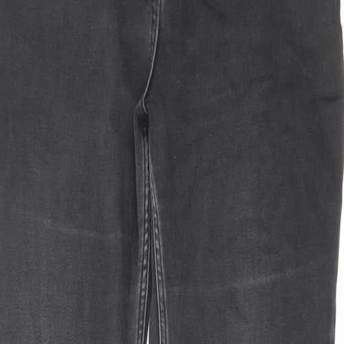 Per Una Womens Black Cotton Straight Jeans Size 12 L28 in Regular Zip