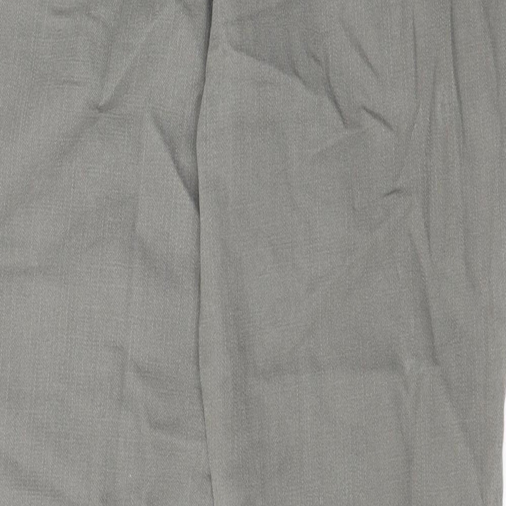CC Womens Grey Cotton Straight Jeans Size 12 L27 in Regular Zip