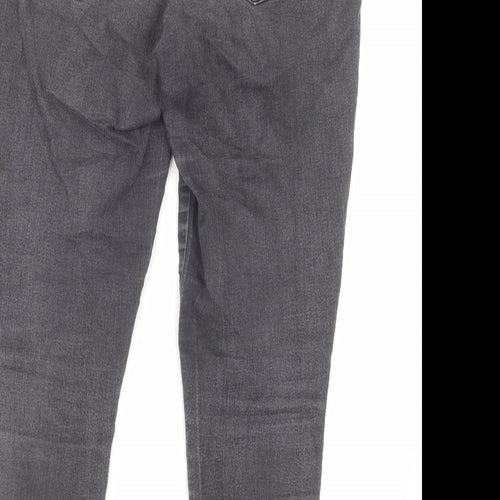Dorothy Perkins Womens Grey Cotton Skinny Jeans Size 12 L24.5 in Regular Zip