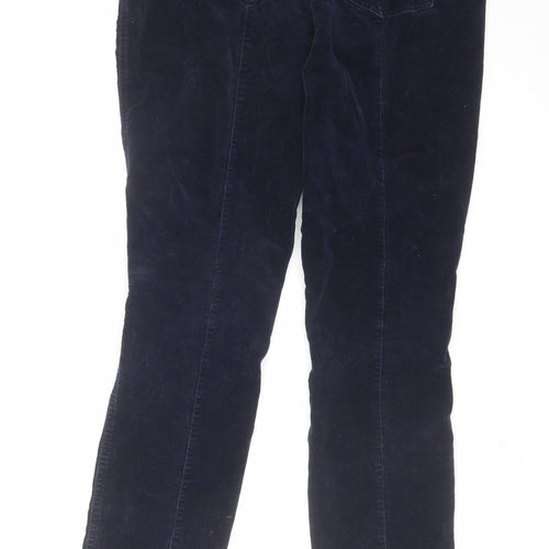 F&F Womens Blue Cotton Trousers Size 14 L29 in Regular