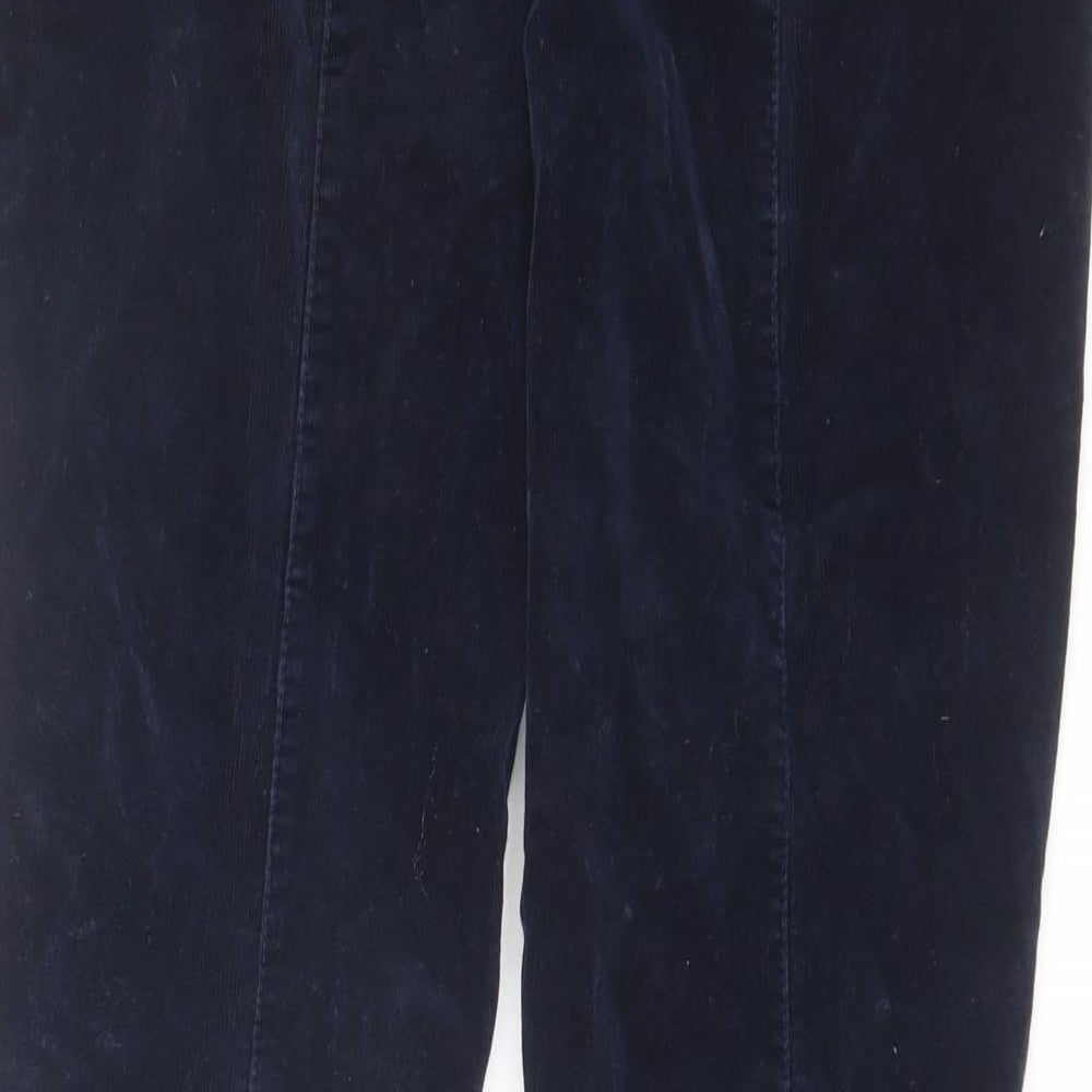 F&F Womens Blue Cotton Trousers Size 14 L29 in Regular