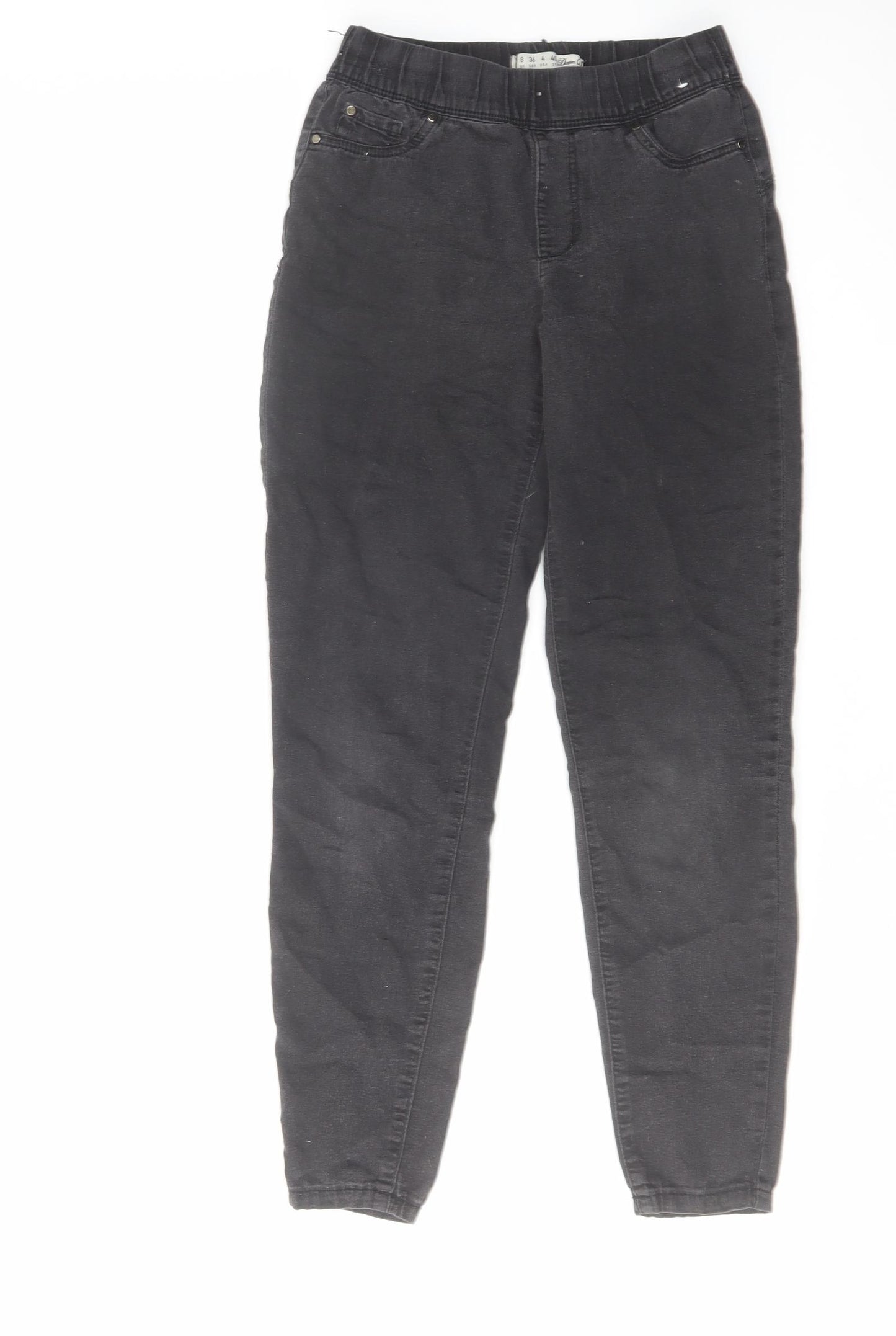 Denim & Co. Womens Grey Cotton Skinny Jeans Size 8 L26 in Regular