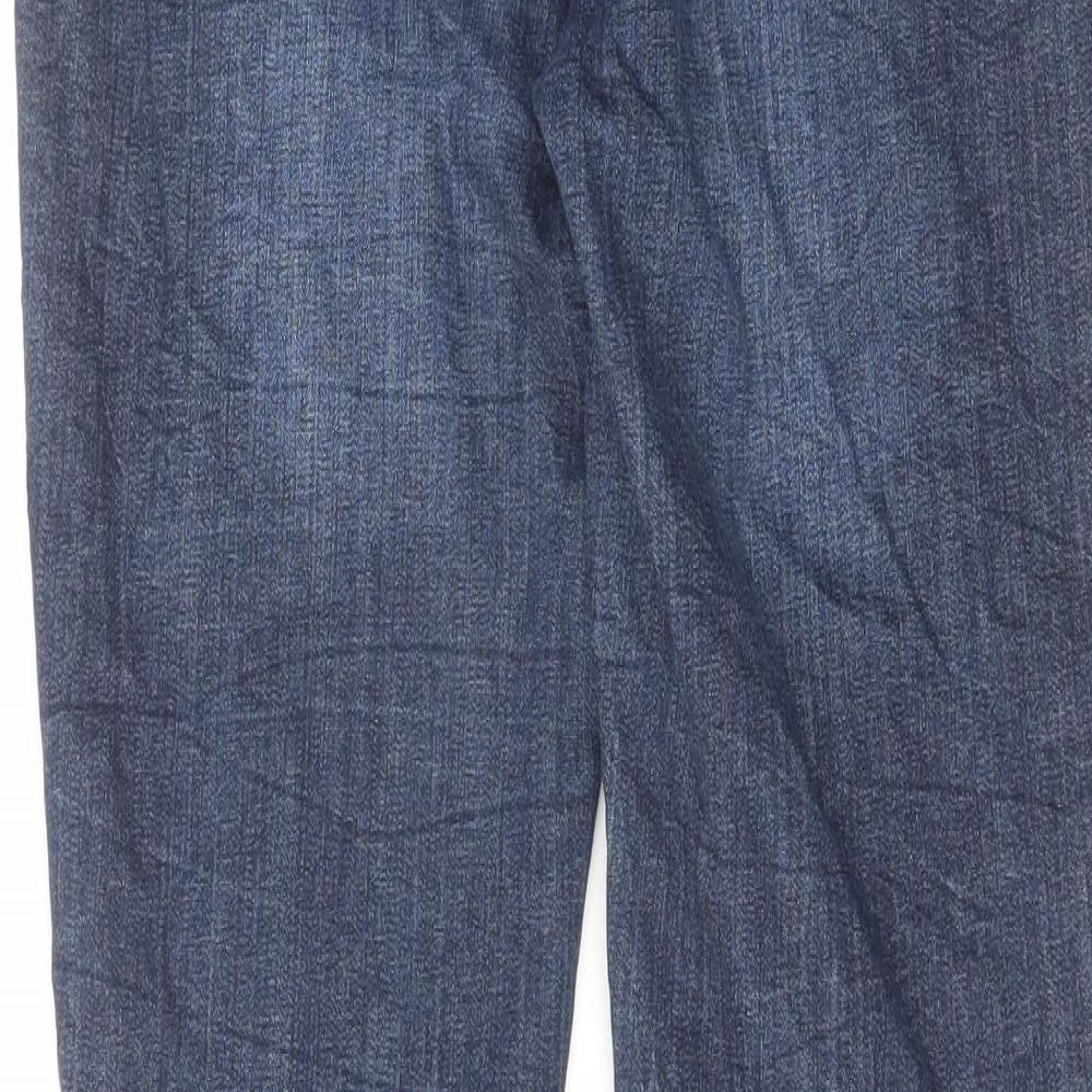 Peacocks Womens Blue Cotton Skinny Jeans Size 12 L29 in Regular Zip