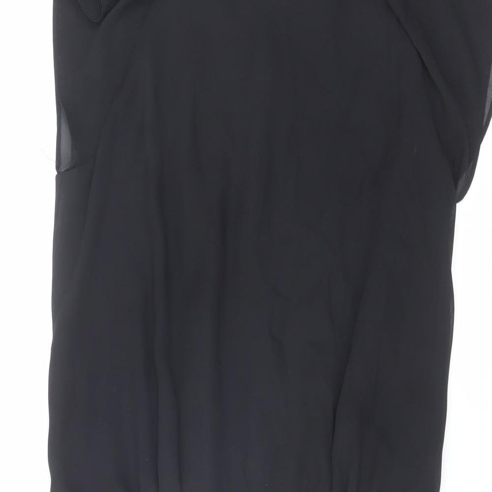 NEXT Womens Black Colourblock Polyester A-Line Size 8 Boat Neck Zip