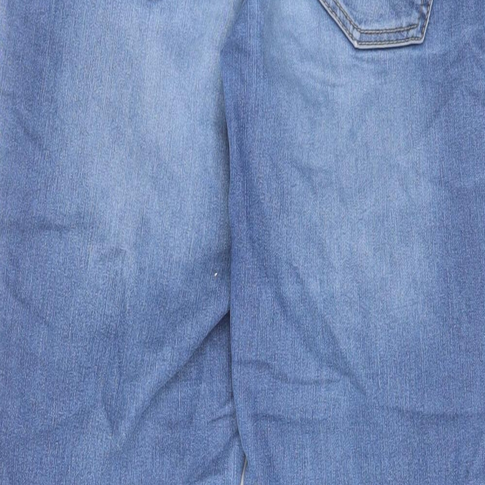 Denim & Co. Womens Blue Cotton Tapered Jeans Size 28 in L27 in Regular Zip