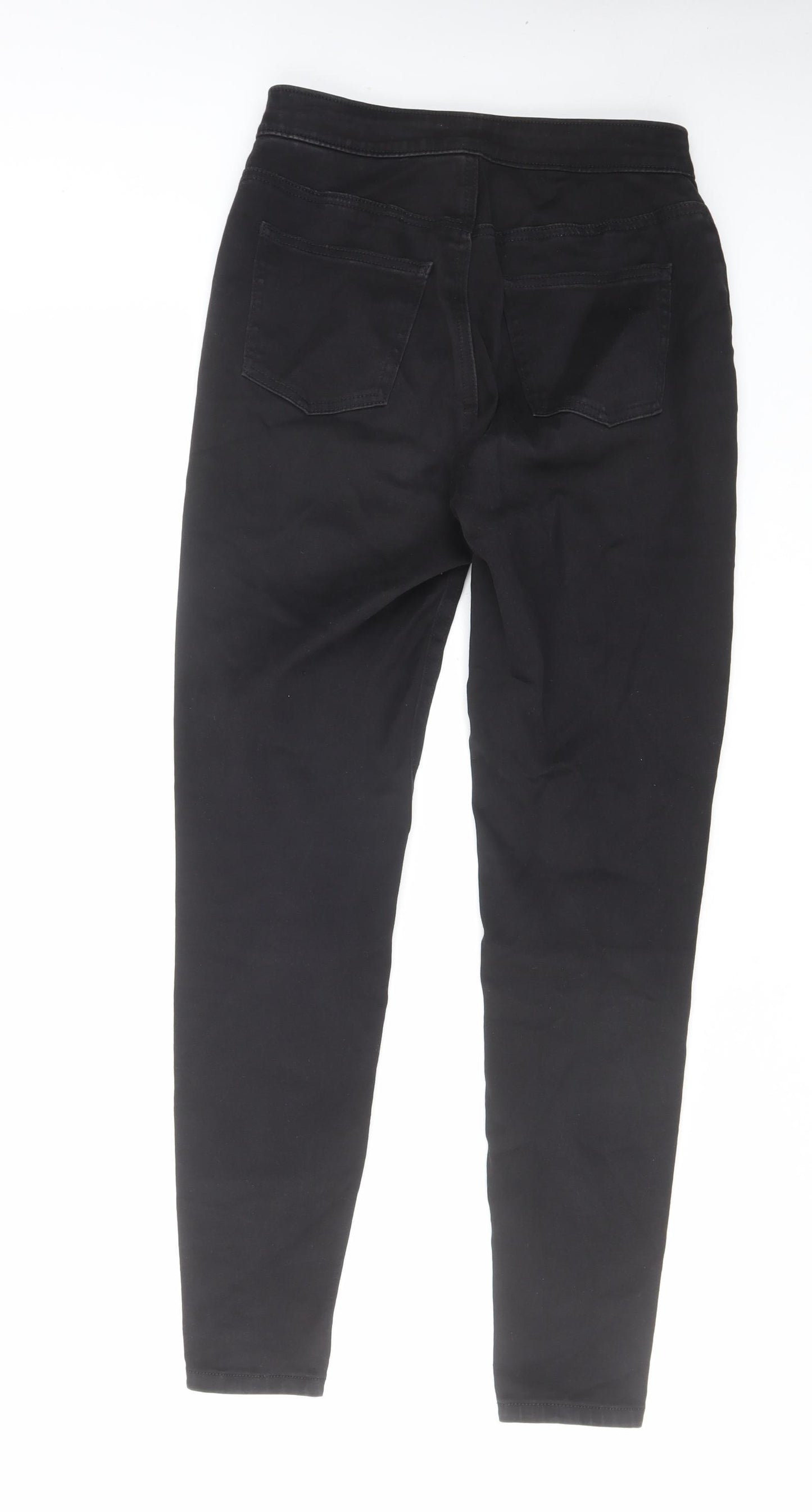 TU Womens Black Cotton Skinny Jeans Size 12 L28 in Regular Zip