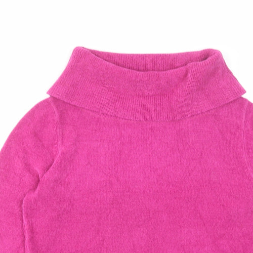 Marks and Spencer Womens Pink Roll Neck Viscose Pullover Jumper Size 12
