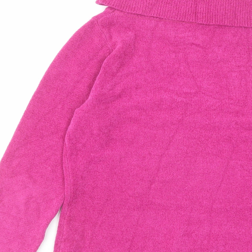 Marks and Spencer Womens Pink Roll Neck Viscose Pullover Jumper Size 12