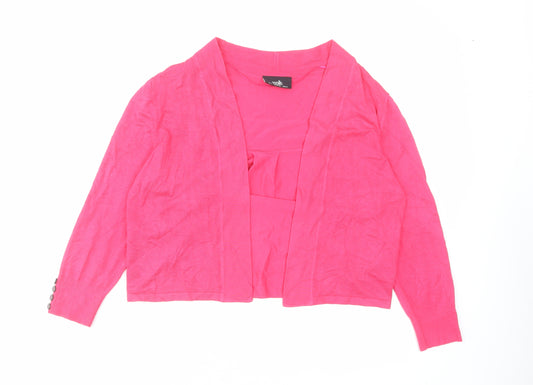 Wallis Womens Pink V-Neck Viscose Cardigan Jumper Size S
