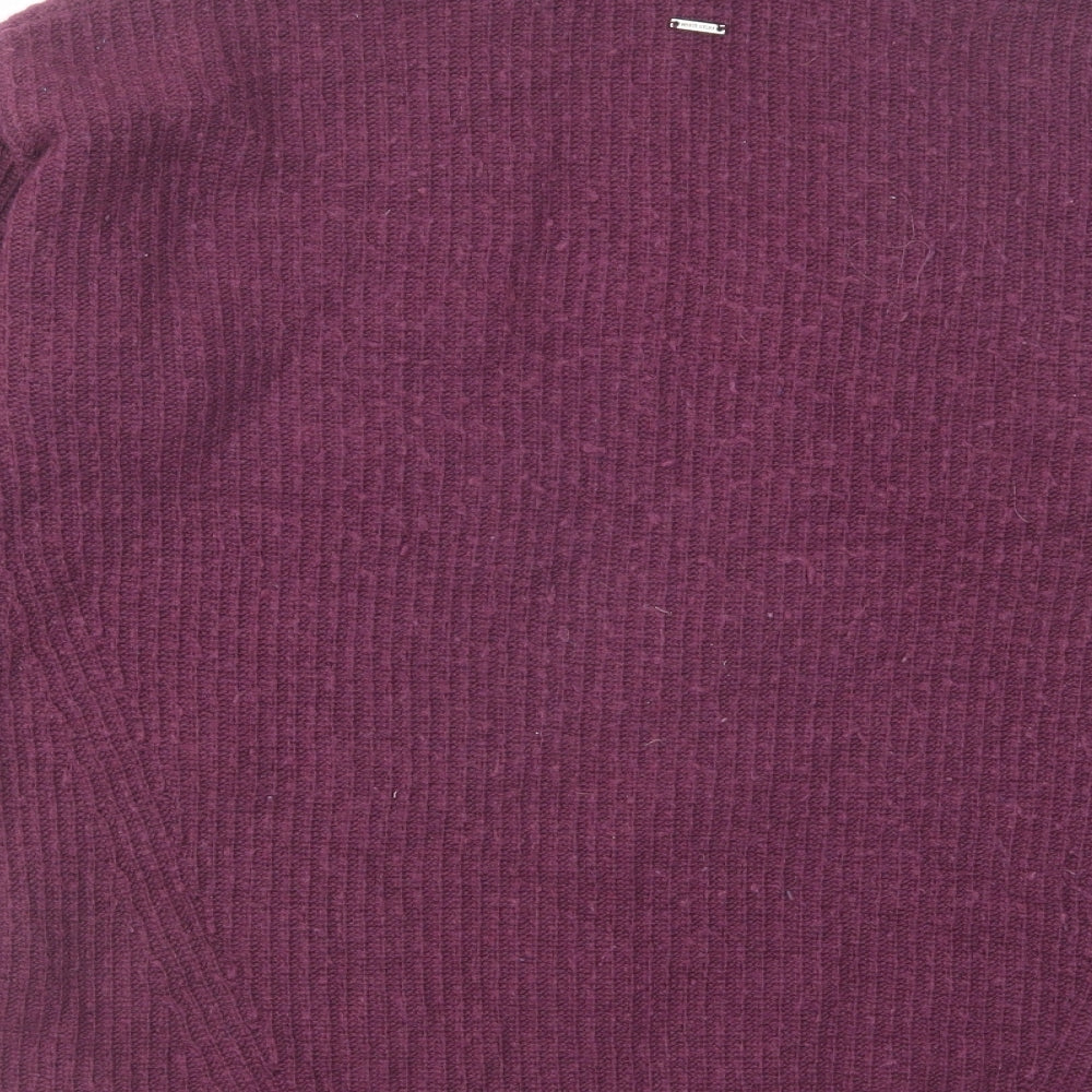 White Stuff Womens Purple V-Neck Nylon Cardigan Jumper Size 12