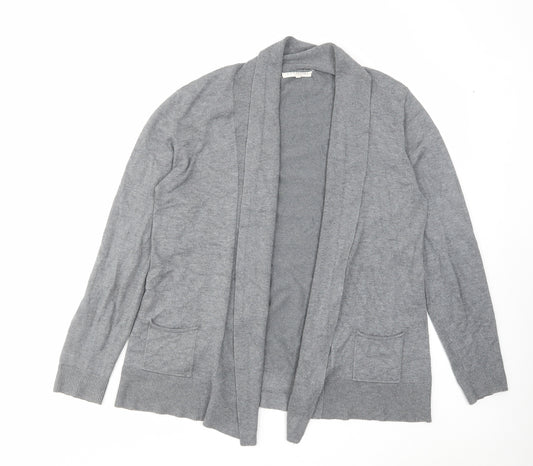Retrology Womens Grey V-Neck Viscose Cardigan Jumper Size XL