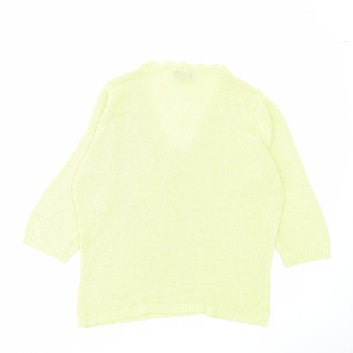 Per Una Womens Green V-Neck Acrylic Pullover Jumper Size 10