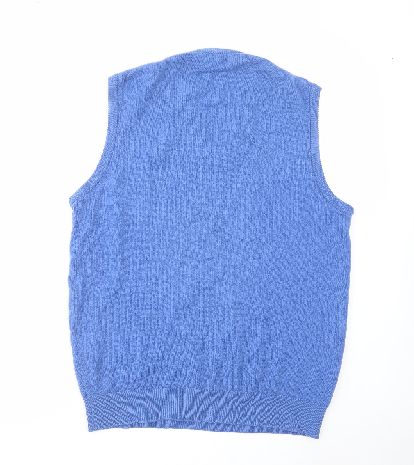 Pringle Mens Blue V-Neck Wool Vest Jumper Size M Sleeveless