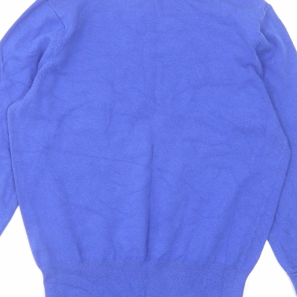Red Herring Womens Blue Boat Neck Cotton Pullover Jumper Size 18