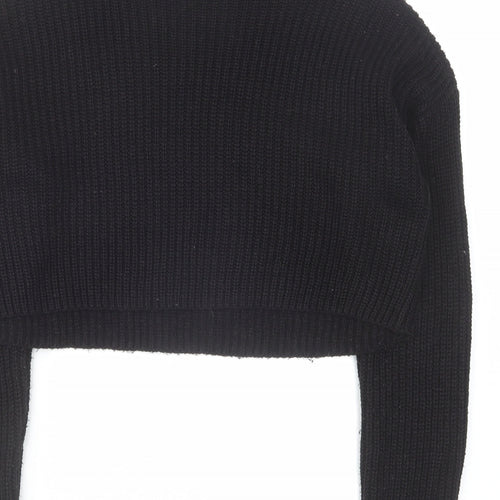 Missguided Womens Black Round Neck Acrylic Pullover Jumper Size S