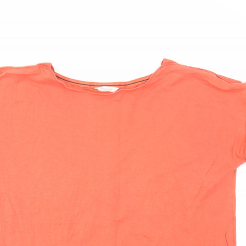 White Stuff Womens Orange Cotton Basic T-Shirt Size 14 Round Neck