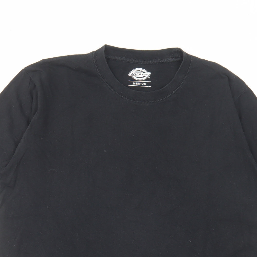 Dickies Mens Black Cotton T-Shirt Size M Crew Neck