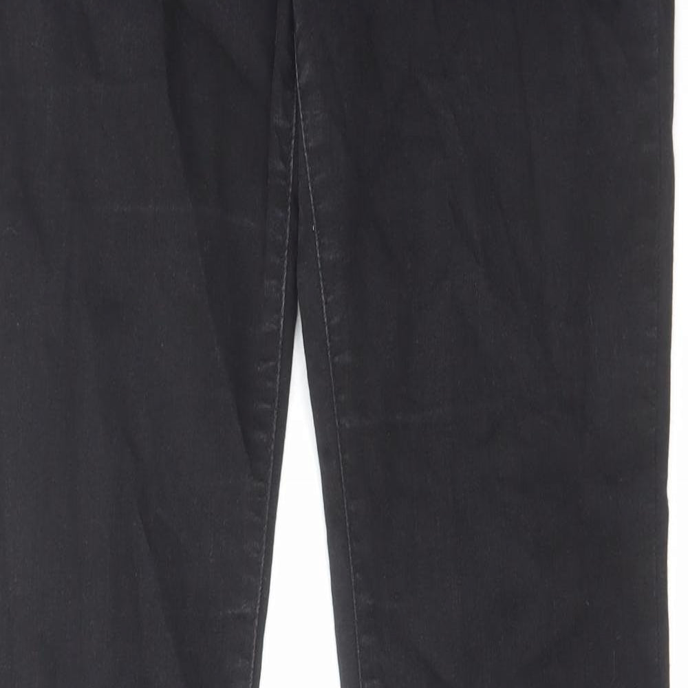 River Island Womens Black Cotton Bootcut Jeans Size 12 L34 in Regular Zip