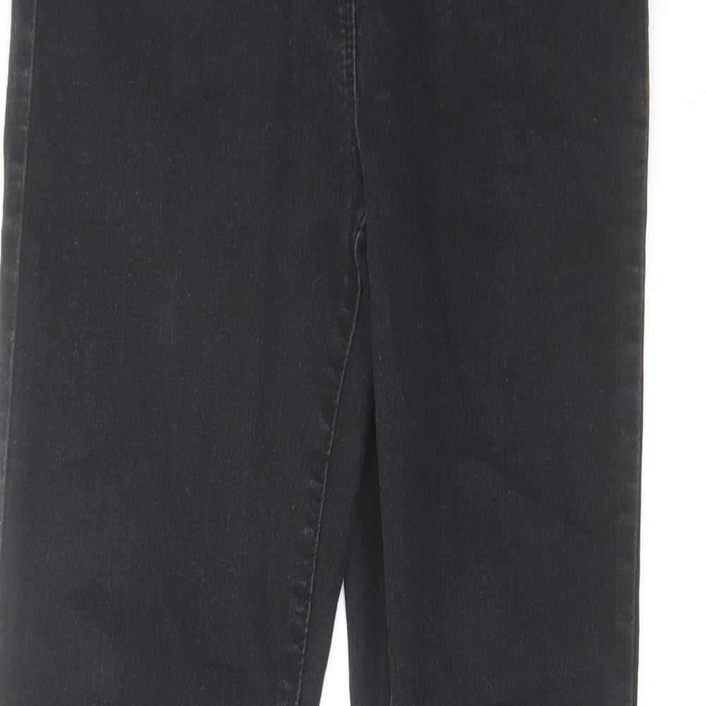 Studio Womens Black Cotton Bootcut Jeans Size 8 L29 in Regular Zip