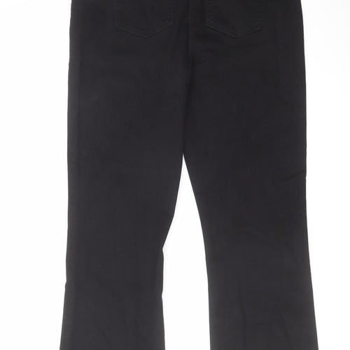 Papaya Womens Black Cotton Bootcut Jeans Size 16 L29 in Regular Zip