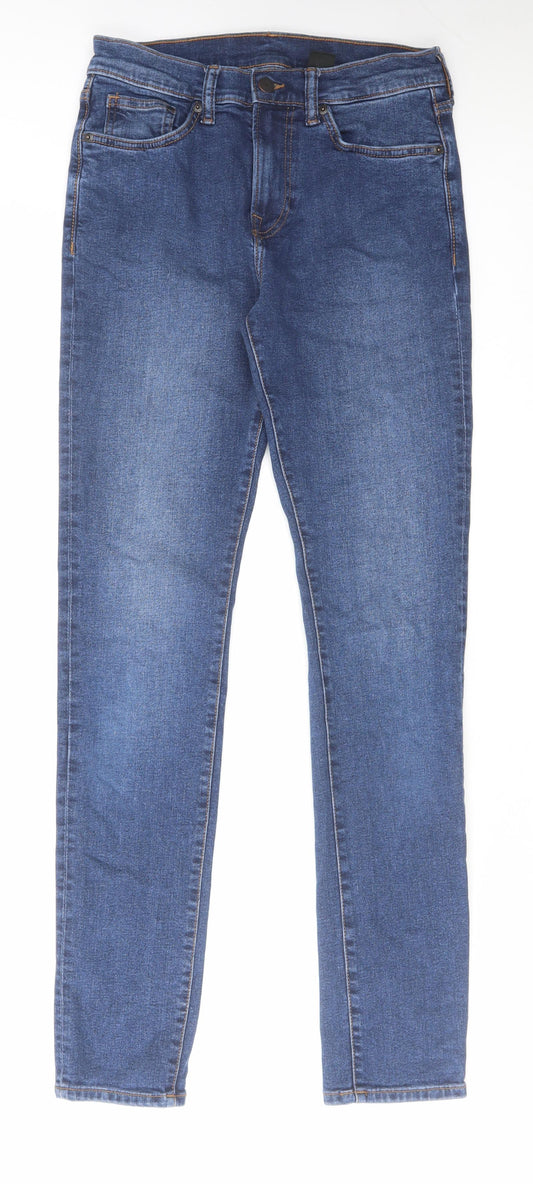 H&M Mens Blue Cotton Skinny Jeans Size 30 in L34 in Slim Zip