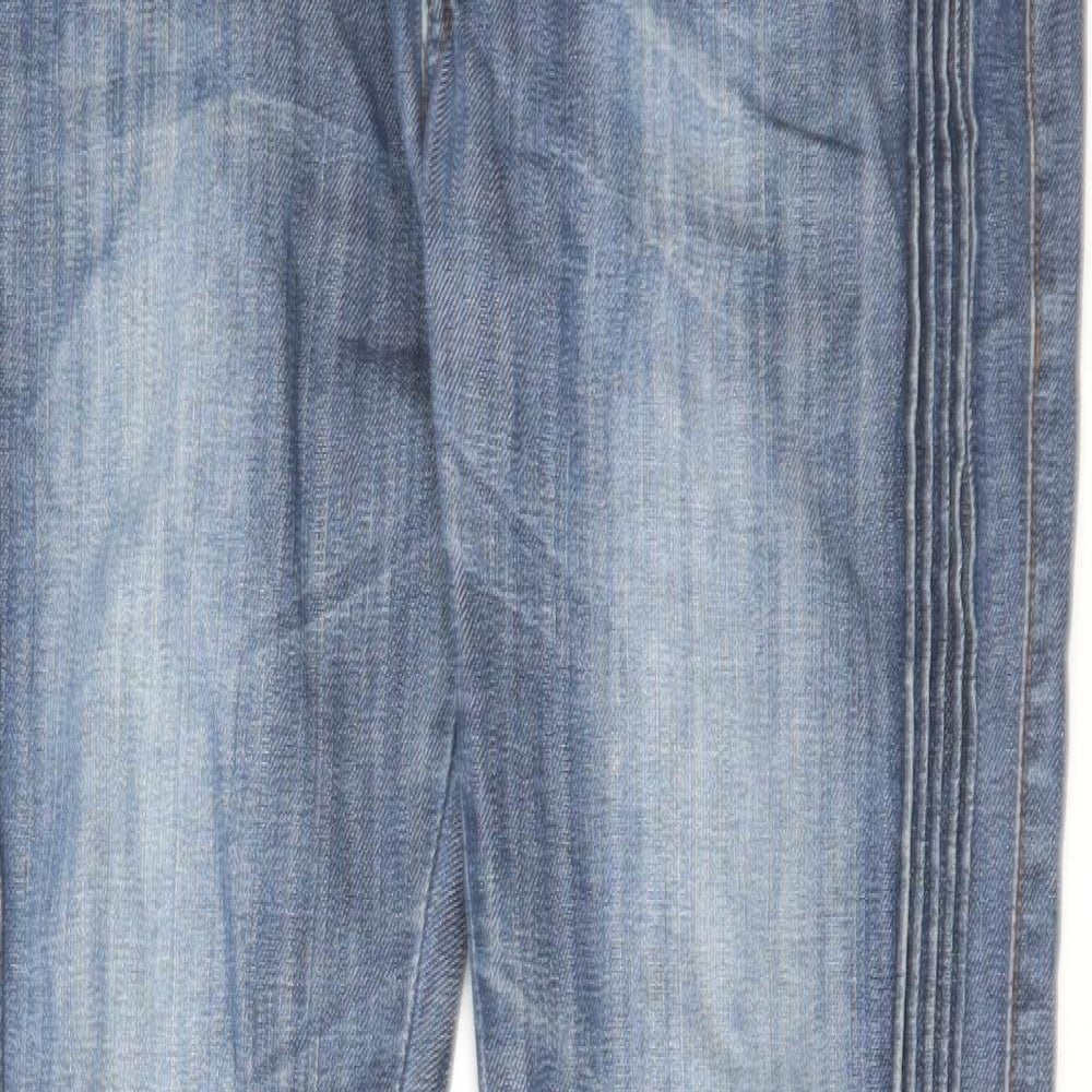 Fes Womens Blue Cotton Skinny Jeans Size 8 L30 in Regular Zip - Pleated Detail