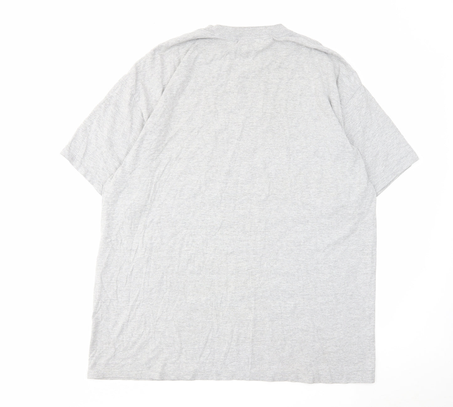 Hanes Mens Grey Cotton T-Shirt Size 2XL Crew Neck