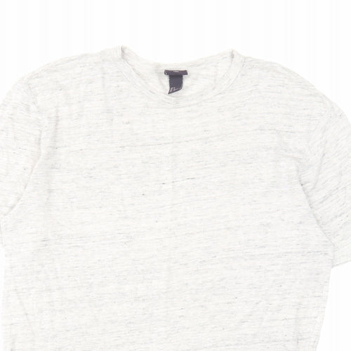 H&M Mens Beige Linen T-Shirt Size S Crew Neck
