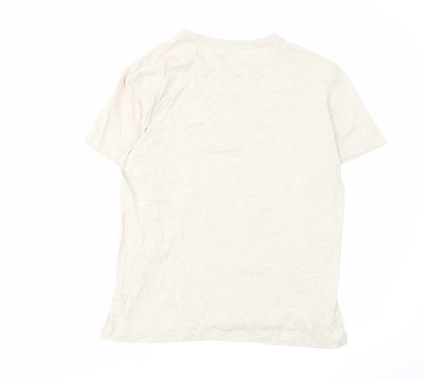 Polo Ralph Lauren Mens Beige Polyester T-Shirt Size M Crew Neck