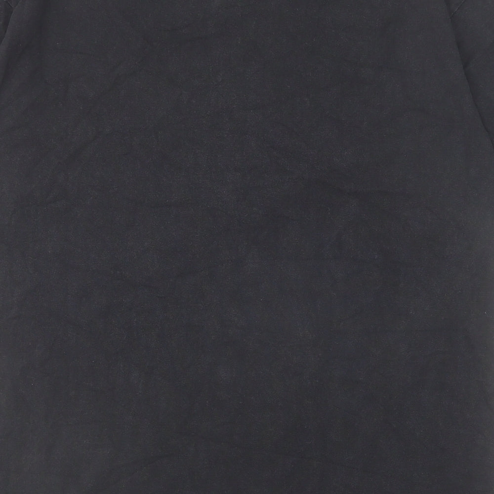 Joligolf Mens Black Cotton T-Shirt Size L Crew Neck