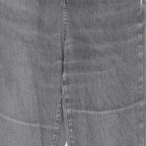 Per Una Womens Grey Cotton Bootcut Jeans Size 12 L30 in Regular Zip