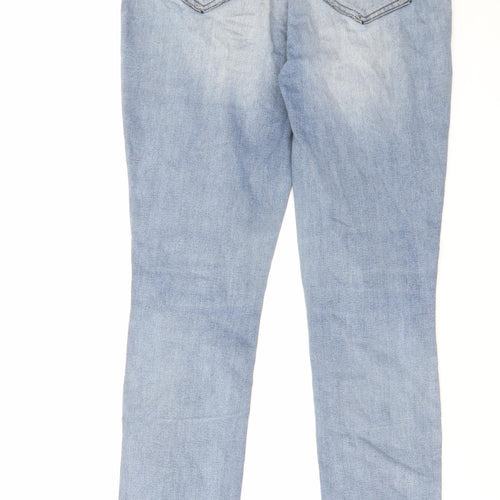 NEXT Womens Blue Cotton Skinny Jeans Size 8 L30 in Regular Zip