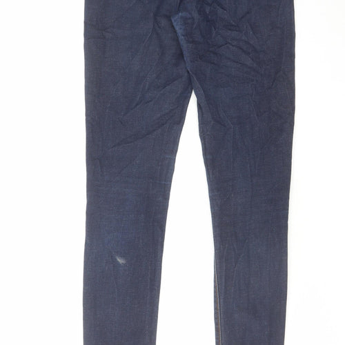 Topshop Womens Blue Cotton Skinny Jeans Size 28 in L34 in Regular Zip
