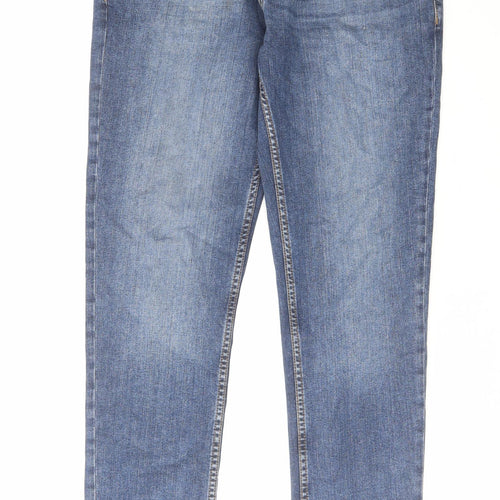 George Mens Black Cotton Skinny Jeans Size 34 in L34 in Slim Zip