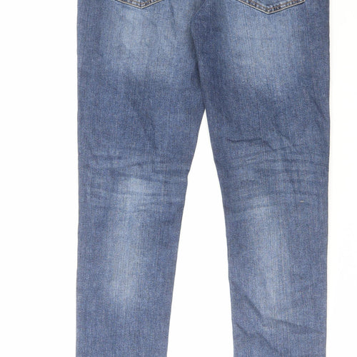 George Mens Black Cotton Skinny Jeans Size 34 in L34 in Slim Zip