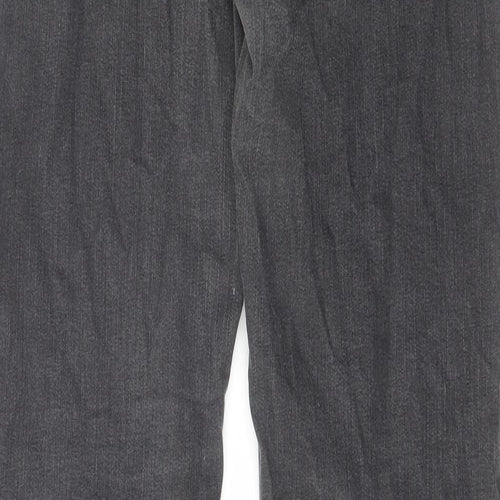 HUGO BOSS Mens Grey Cotton Straight Jeans Size 32 in L32 in Regular Zip