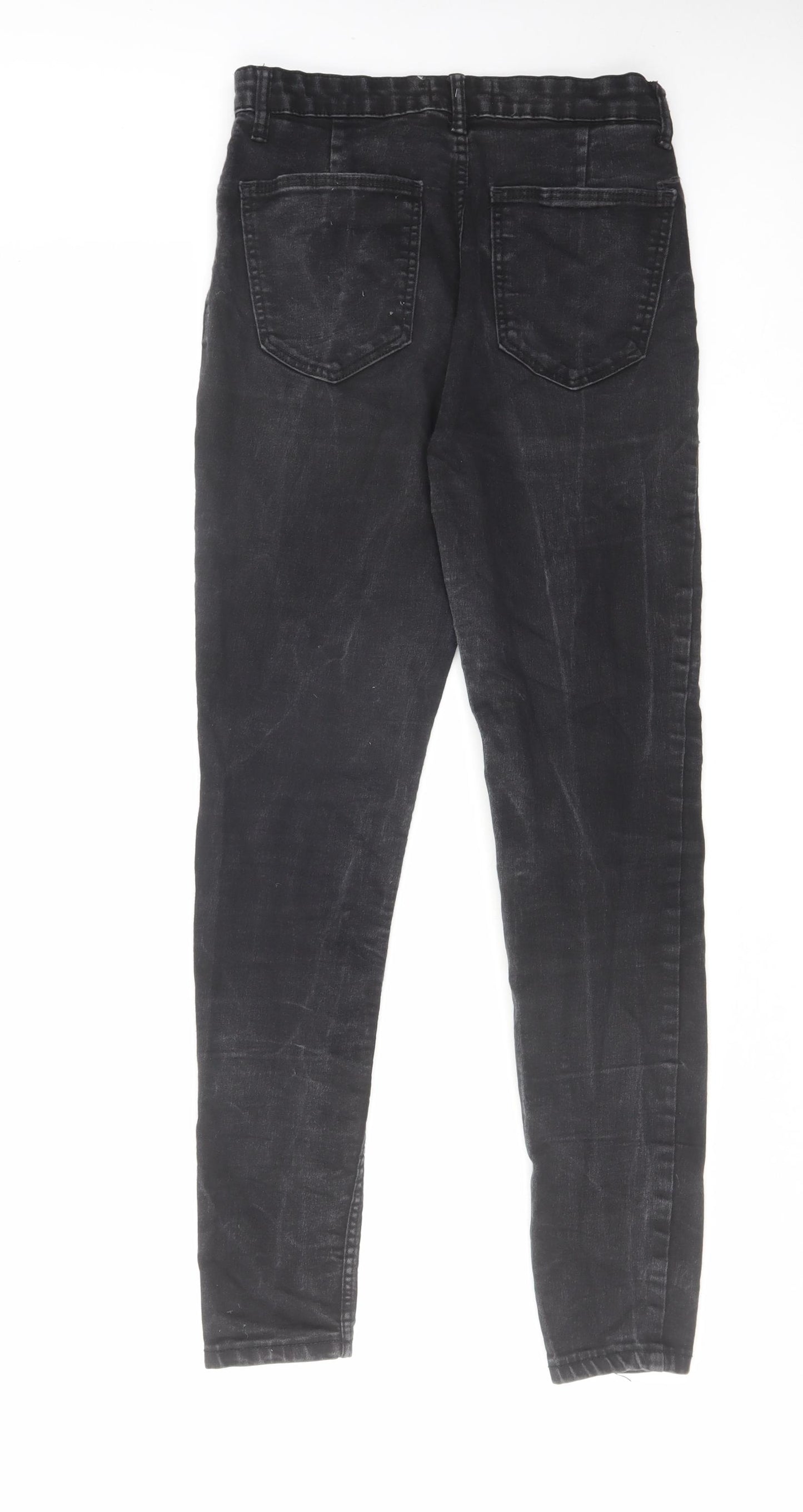Zara Womens Black Cotton Skinny Jeans Size 12 L28 in Regular Zip