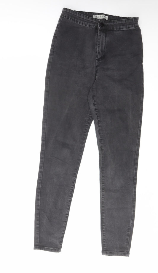 Denim & Co. Womens Grey Cotton Skinny Jeans Size 10 L27 in Regular Zip