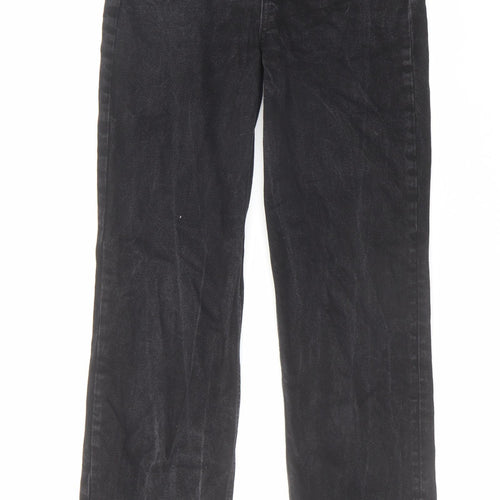 ASOS Womens Black Cotton Straight Jeans Size 26 in L32 in Regular Button