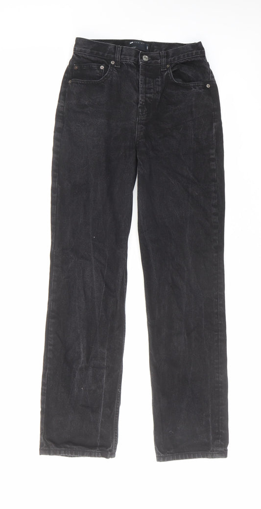 ASOS Womens Black Cotton Straight Jeans Size 26 in L32 in Regular Button