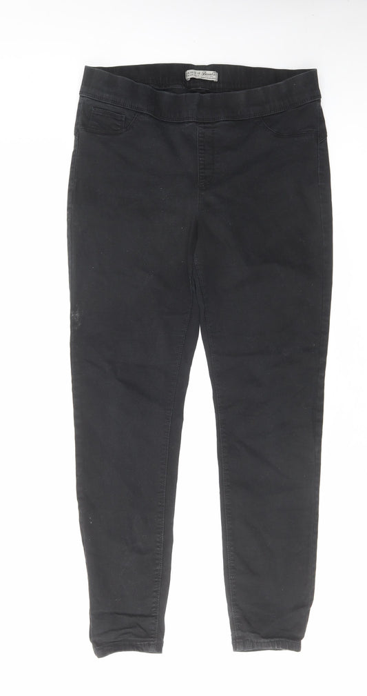 Denim & Co. Womens Black Cotton Jegging Jeans Size 16 L29 in Regular