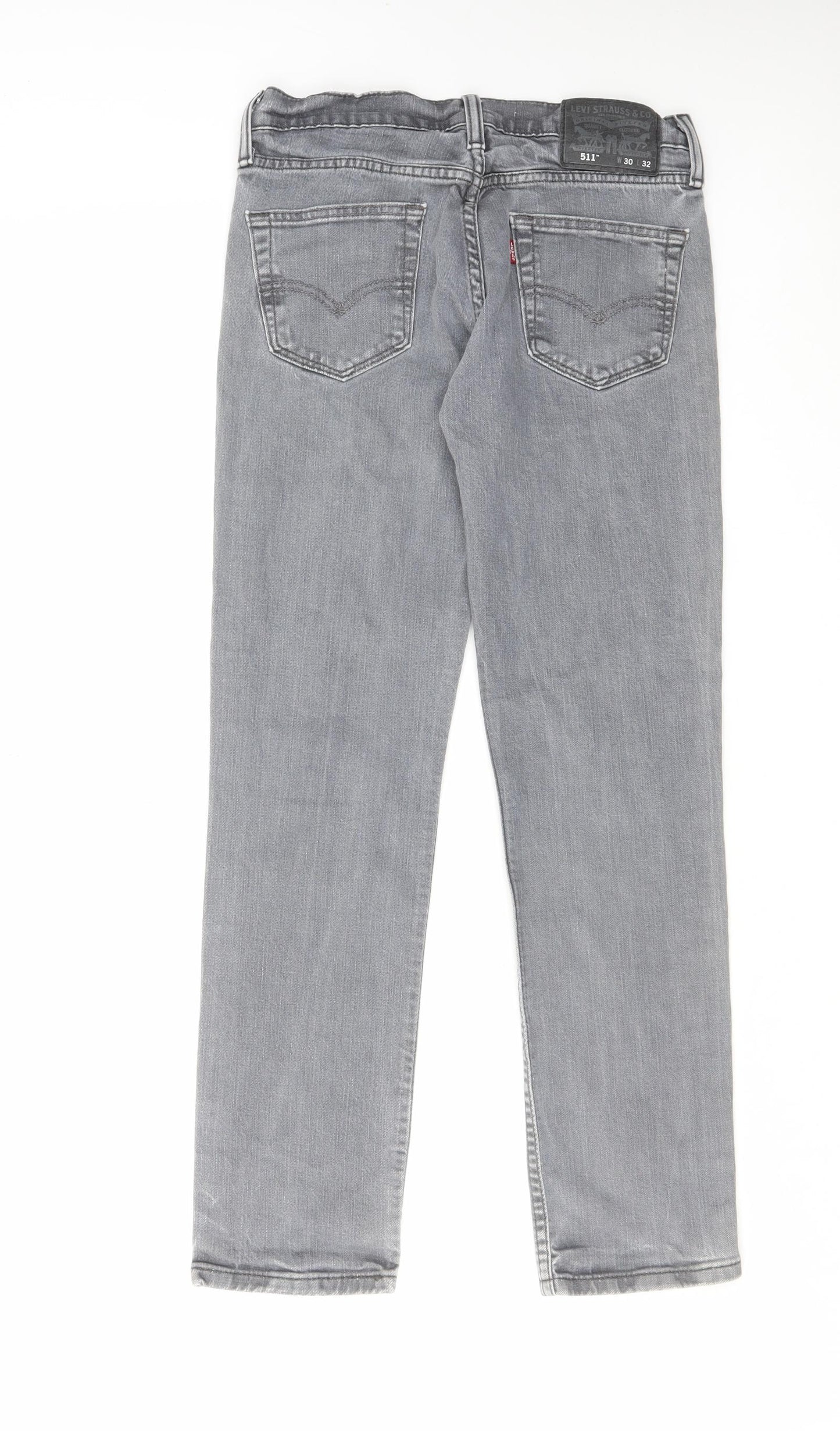 Levi's Mens Grey Cotton Skinny Jeans Size 30 in L32 in Regular Zip