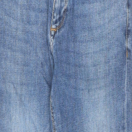 River Island Mens Blue Cotton Skinny Jeans Size 32 in L34 in Regular Zip