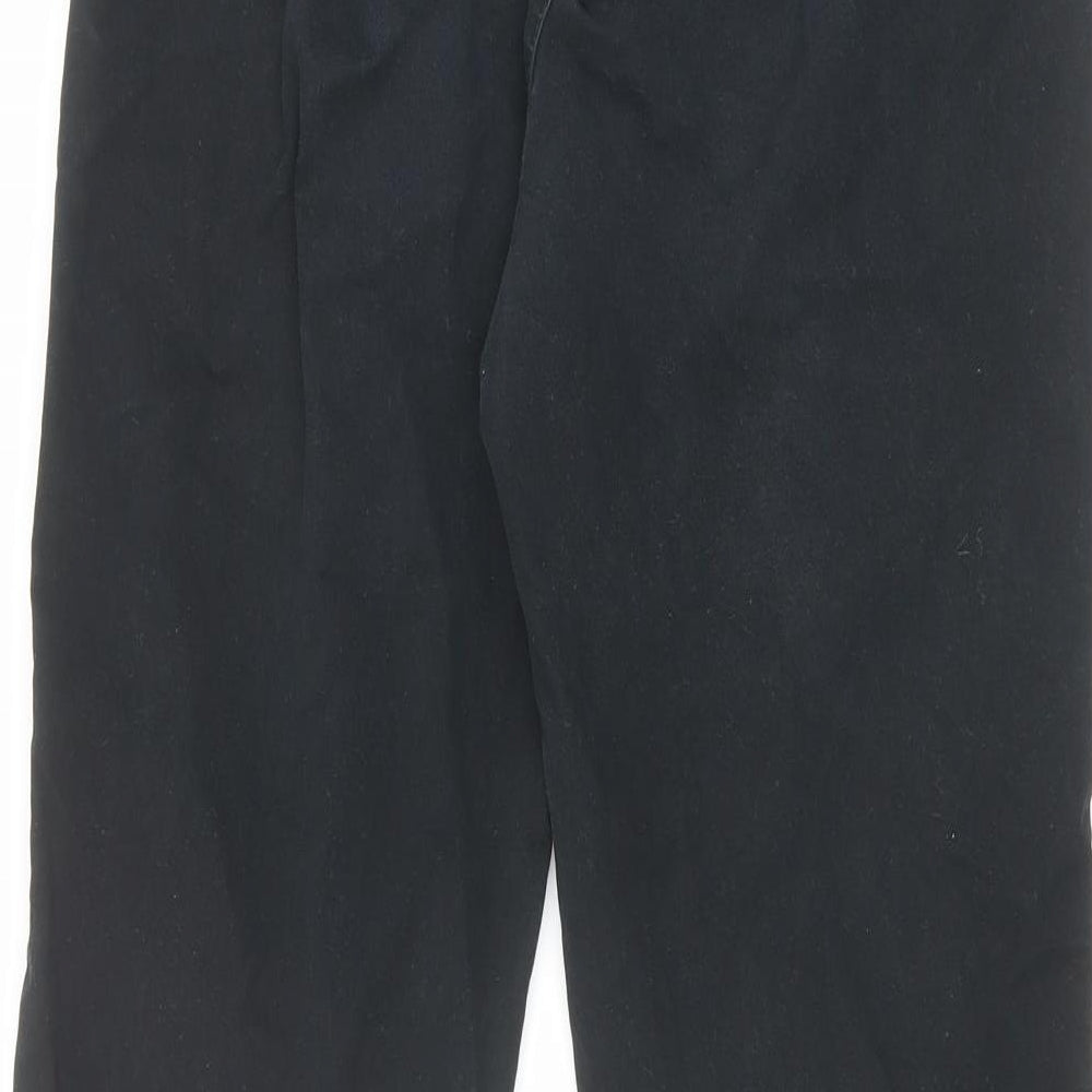 NEXT Mens Black Cotton Trousers Size 30 in L31 in Regular Zip